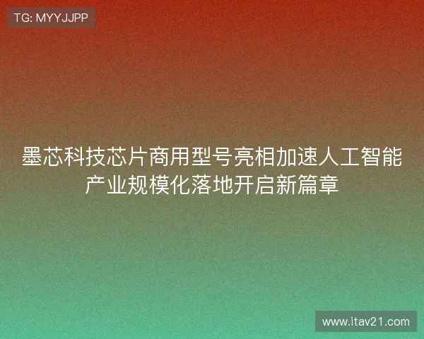 墨芯科技芯片商用型号亮相加速人工智能产业规模化落地开启新篇章